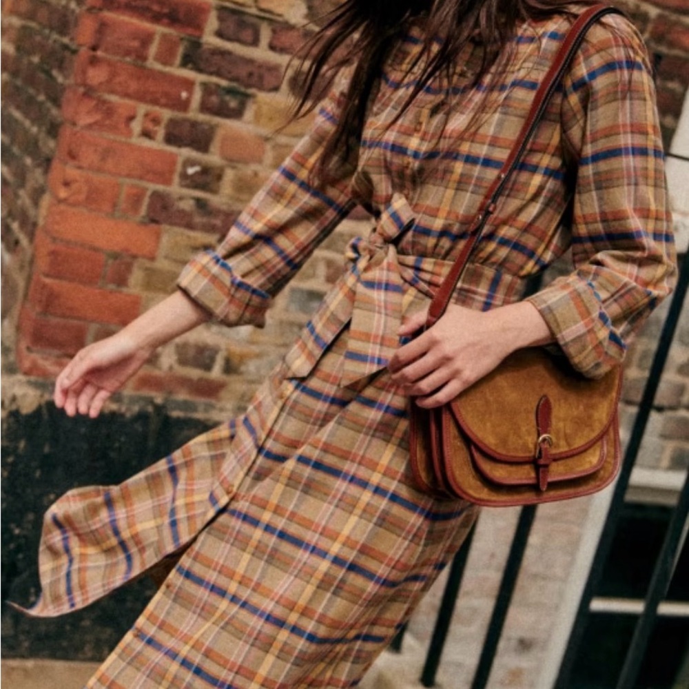 Sezane Alix Dress in Plaid Fr44